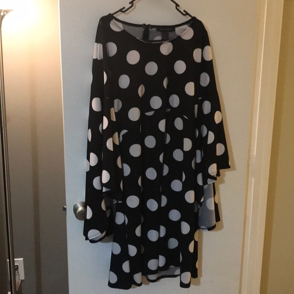 ashley stewart polka dot dress